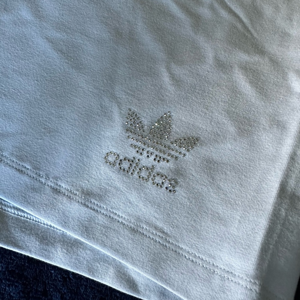 New Adidas Light Blue Shorts Size L w/ Diamond Logo Accent